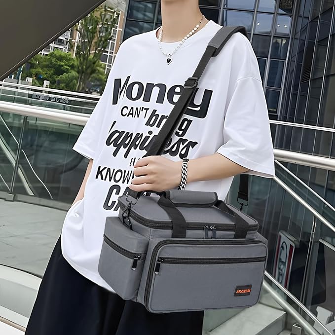 AKOZLIN Cable File Bag with Detachable Dividers for DJ Gear, Sound Instrument Accessories