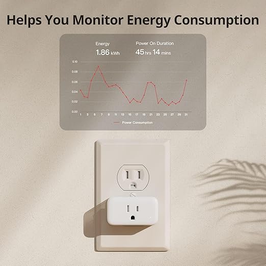 【2025 New】 SwitchBot Smart Plug Mini 15A(4 Pack) with Remote, Energy Monitor, Smart Home WiFi(2.4GHz), Compatible with Alexa & Google Home, APP Remote Control & Timer Function, No Hub Required