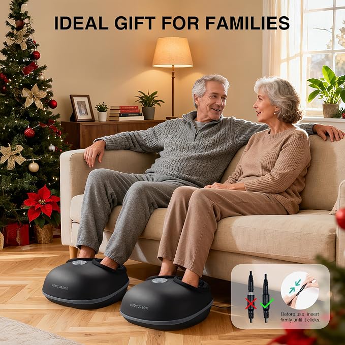 Medcursor Foot Massager with Heat - 2026 Upgraded Shiatsu Deep Kneading Machine, Multi Air Compression Intensity, Smart APP Mobile Remote Control, Feet Massage for Mom Women