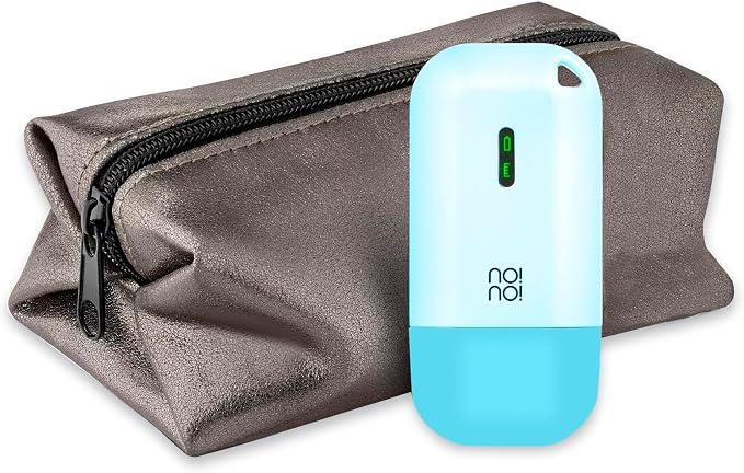 no!no! Micro Hair Removal Device for All Skin Tones, Body & Facial Hair Removal for Women & Men, Rechargeable, Wireless & Portable Hair Removal Device, Hair Remover for Face & Body-Light Blue
