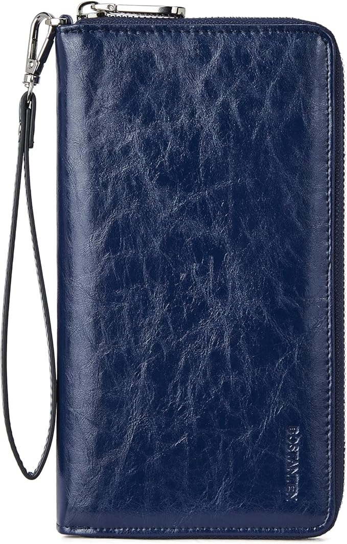 BOSTANTEN Leather Wallet for Women RFID Blocking Zip Around Credit Cards Holder Phone Clutch
