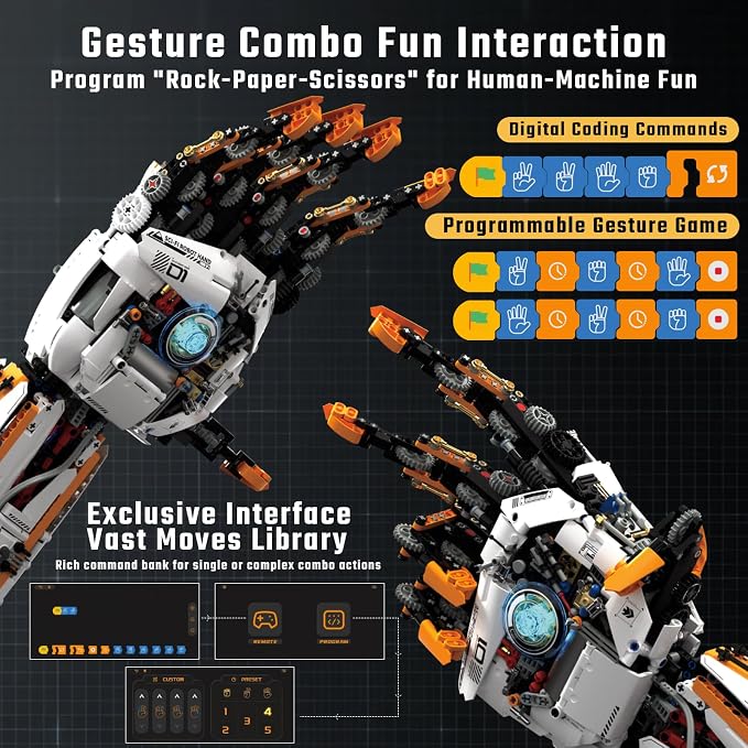 HPROMOT Building Toys STEM Robotics Arm Kits, 1622PCS APP & Remote Control Robot Toys for Kids Ages 8-16, Engineering Technic Coding Robotic Kit, Educational Science Set Birthday Gift for Boys Girls