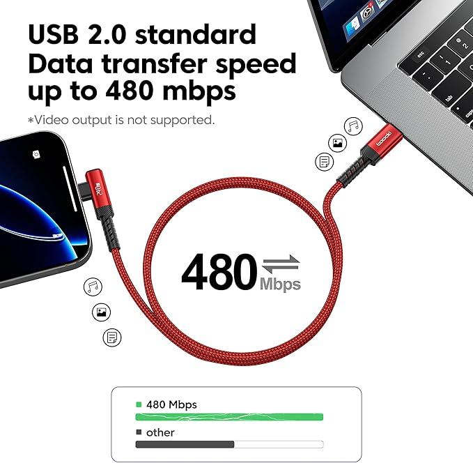 USB C Cable [2Pack, 3.3ft] 240W Fast Charging Type C Cord, Nylon Braided USB 2.0 Cable for iPhone 17 16 15 Pro Plus Pro Max Air, iPad Pro, Samsung Galaxy S24 S23, Switch, MacBook Pro, Pixel-Red