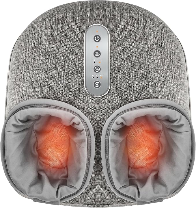 Medcursor Foot Massager with Heat - Shiatsu Deep Kneading, Delivers Relief for Tired Muscles and Plantar, Multi-Level Settings & Adjustable Intensity for Home, Gifts for Women Mom