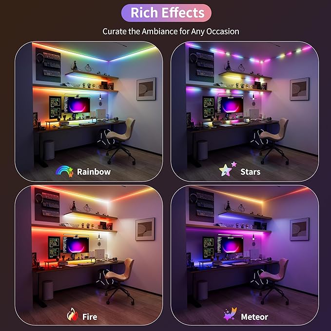 PAUTIX RGB Smart IC COB LED Strip Light Addressable 32.8ft/10m,UL-Listed 24V Color Flowing Strip Light Multicolor Flexible Tape Light for TV,Bedroom,Party DIY Decoration(Without Controller&Adapter)