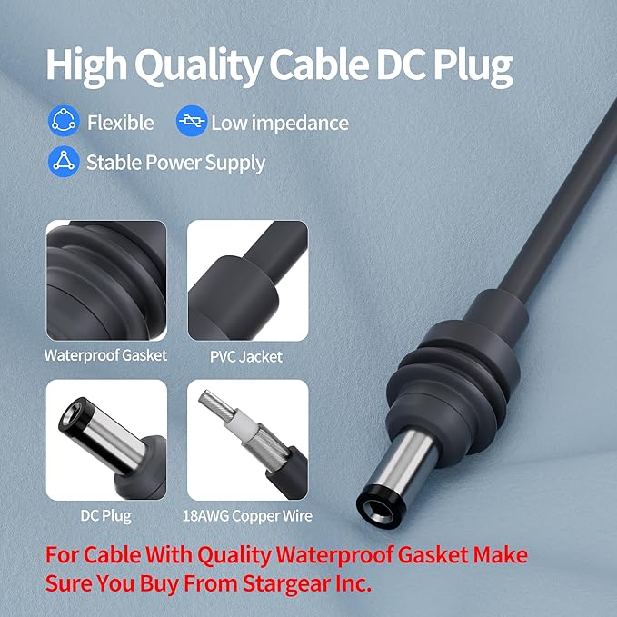 Starlink Standard 4X Gen 3 Power Adapter 12V to 57V 4.5A Converter for Starlink Standard 4/4X/V3/REV 4 Router 12V (10-36V) Step-Up Adapter DC Male Plug Cable for RV No Worry About Voltage Drop or Rise