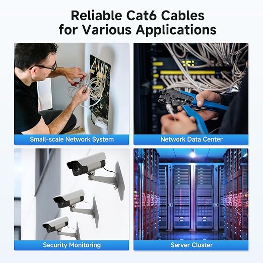 Cable Matters [UL Listed] 10Gbps in-Wall (CM) Rated 23AWG Bare Copper Cat 6 Cable - 500ft, Solid, UTP Cat6 Bulk Ethernet Cable, Cat6 Ethernet Cord, Black