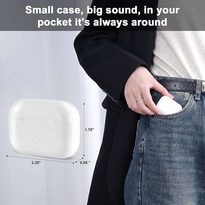 Wireless Charging Case Replacement Compatible with AirPod Pro 1st & 2nd Generation, Air Pod Pro 1 2 Charger Case with Bluetooth Pairing Sync Button