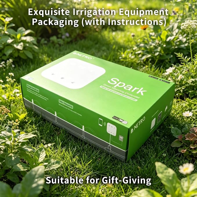 Netro WiFi Sprinkler Controller 16 Zones Smart Sprinkler Controller App-Based Irrigation System Controllers for Garden Lawn Weather Service Plant Database Rain Skips Compatible with Alexa, White