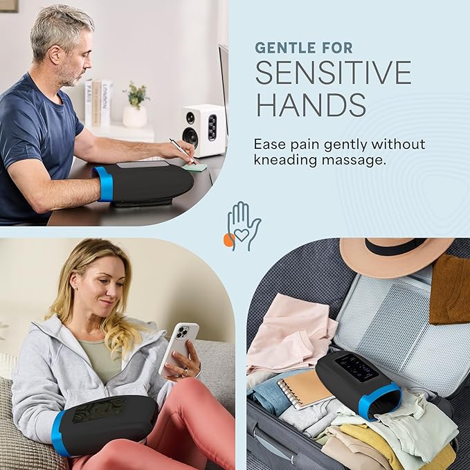 Lifepro Legra Hand Massager with Heat and Compression — Cordless Electric Hand and Wrist Massager with Multi Modes — Finger Palm Pressure Point Therapy for Arthritis and Carpal Tunnel