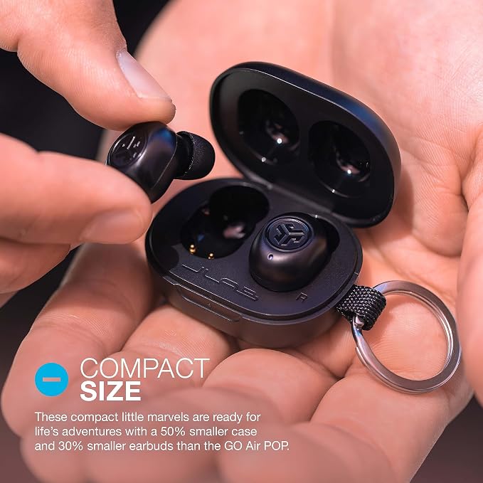 JLab JBuds Mini True Wireless Bluetooth Earbuds + Charging Case, Charcoal Black, IP55 Sweat and Dust Proof, Bluetooth Multipoint, Be Aware Audio, 3 EQ Sound Settings, Crystal Clear Calls