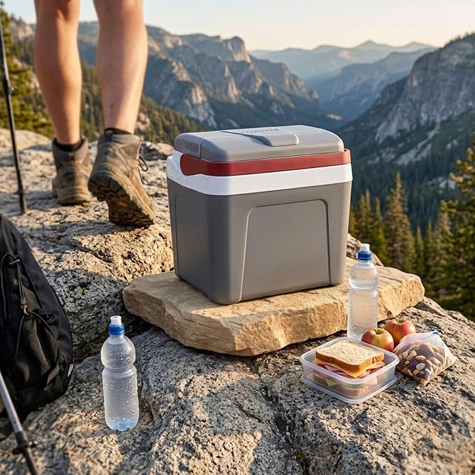 Koolatron 12V Iceless Cooler & Warmer – Portable Electric Cooler/Nevera Portátil Eléctrica for Car Truck Camper Boat, Hard Sided Mini Fridge for Camping Picnic Travel Lunch Food Drinks Office 26 qt