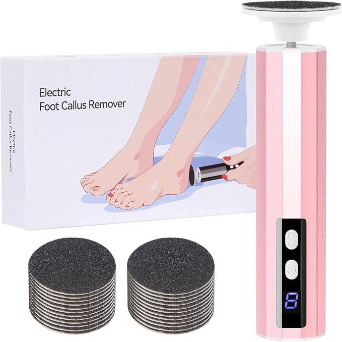 Electric Callus Remover - 9 speeds, Foot Sander with Replacement Sandpaper Discs, Rechargeable Unisex Pedicure and Manicure Tool for Dead, Dry, chapped Skin and calluses