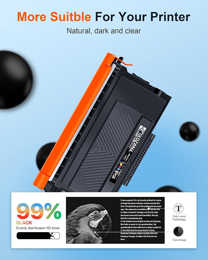 TN920XL TN920 Toner Cartridge with HL-L6210DW HL-5915DW Compatible for Brother TN920 TN920XL TN 920XL TN-920 XL TN920XXL TN920UXXL High Yield with Chip for HL-L6210DWT HL-L5210DN HL-L5210DWT, 4 Black