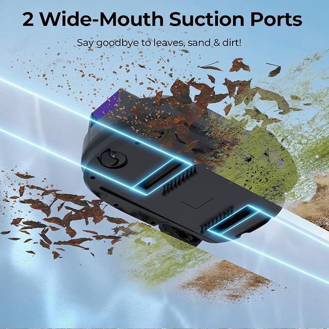Robotic Pool Cleaner with Dual-Drive Motors,Dual-Layer Filtration, 180Min Runtime, Powerful Cordless Pool Vacuum for Above-Ground & Flat Pools,Auto-Parking Design,Double Suction Port