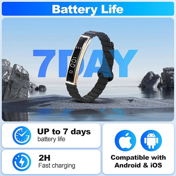 Smart Bracelet for Women Men, Health Activity Fitness Trackers, 24/7 Heart Rate & Sleep Tracker, HRV & Stress Monitor, Smart Wristband with 2 Bands for Calorie/Step Counter, Free APP for iOS & Android