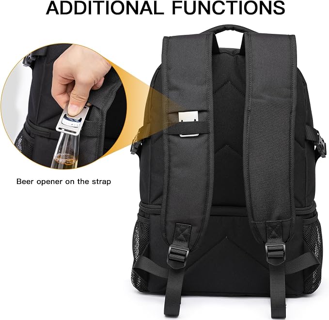 TUGUAN Insulated Cooler Backpack 38 Cans Double Deck Leakproof Lightweight Soft Lunch Backpack Small Cooler Bag Beach Picnic
