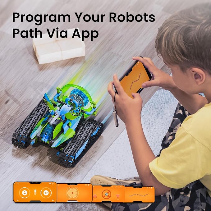 Sillbird Bundle - 2 Items Dragon Building Kit & Robot Car Toy with Remote Control Christmas STEM Gifts for Boys Ages 8-14, Technic Coding Stunt Racer Toys for Kids Birthday