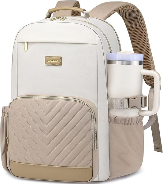 Focdod Laptop Backpack for Women Bookbag: 17 inch Work Backpacks with Pouch Pocket for Large Capacity Cup & USB Charger College Book Bag Travel Business Nurse Teacher Bookbags Anti-theft Back Pack