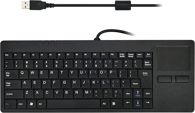 MCSaite Wired Silm Keyboard with Touchpad - Portable Scissors Foot Structure - USB Port with 1 Hubs Fit with Professional or Industrial Use