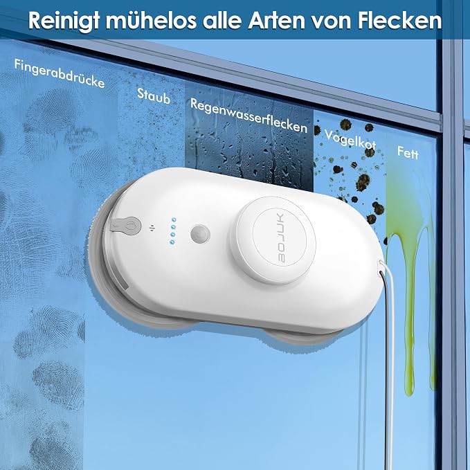 Window Cleaning Robot, 5000Pa Suction, Dual Spray, AI Smart Path Planning, Wet and Dry Glass Cleaner with Edge Detection and Anti-Drop Protection for High-Rise Windows