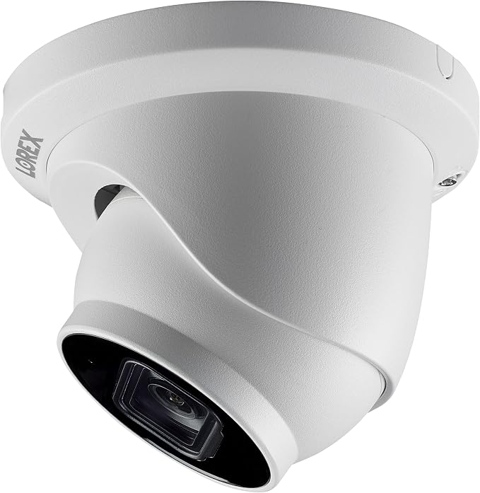Lorex 4K 8MP IP PoE White Wired Security Dome Camera | Add-On Camera | Color Night Vision | Smart Motion Detection (Person/Vehicle) | Listen-in Audio | IP67 Weatherproof | Metal Housing