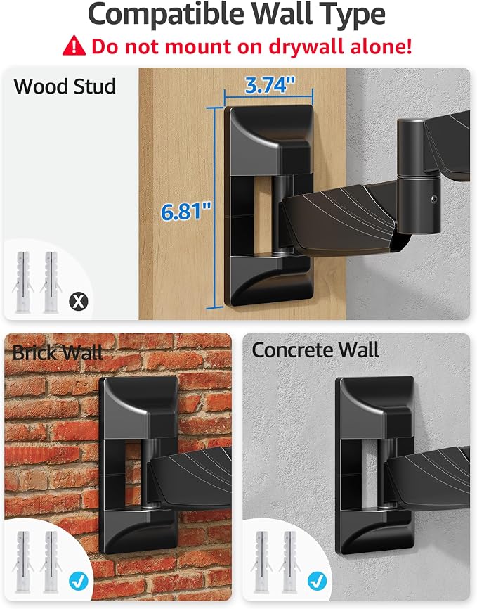 MOUNTUP Long Arm Monitor Wall Mount for 17-32” Screens, Supports 4.4-17.6lbs, Long Reach Arm Extends Up to 27.97”, Copmuter Wall Mount Monitor Arm, Full Motion Tilt Swivel Rotation, VESA 75x75 100x100