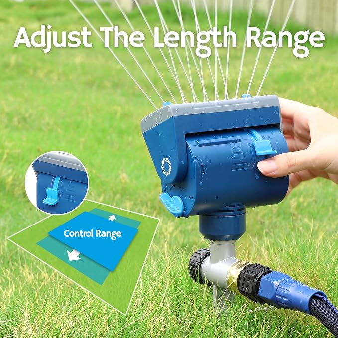 Airthereal Oscillating Sprinkler with Metal Step Spike and Quick Connect Adapter Set, Control Watering Range, Width, and Flow Rate, Covers up to 4,069 sq.ft., AquaVive SR16 [2-Pack]