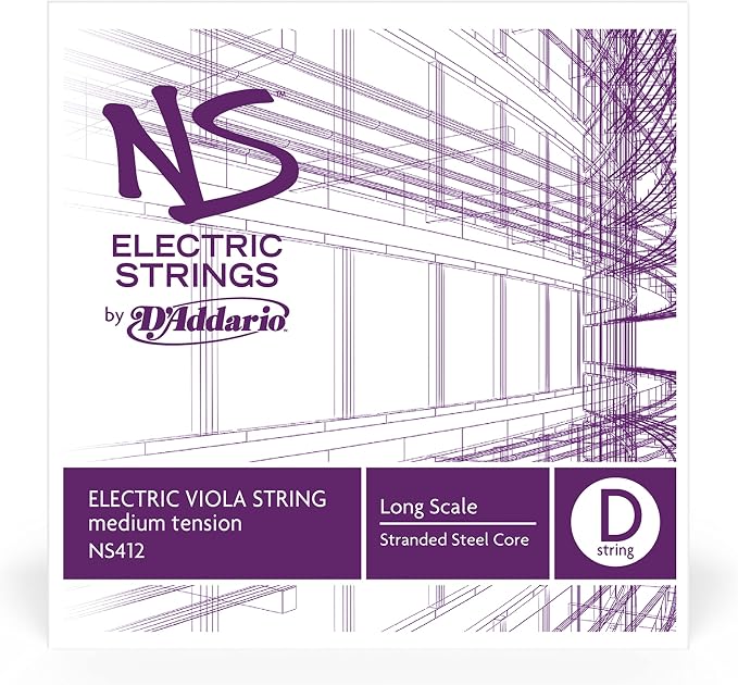 D'Addario NS Electric Viola Single D String, Long Scale, Medium Tension