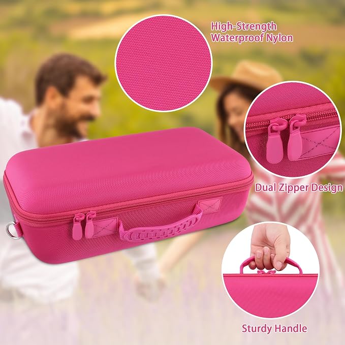 for Bose SoundLink Max Portable Speaker Hard Protective Case, Portable Travel Case Replacement with Shoulder Strap and Handle (Rose Red Case) - co2CREA