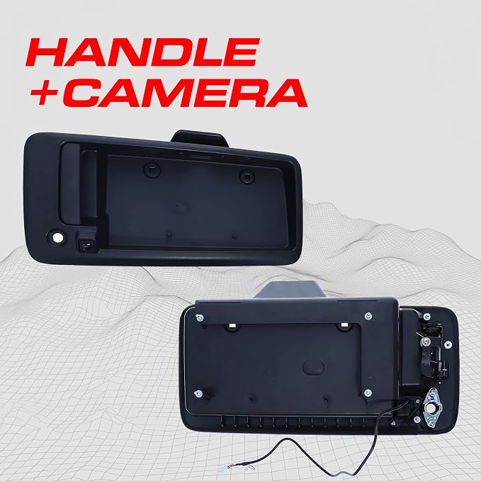 Master Tailgaters Black Cargo Door Van Handle with Backup Camera Replacement for Chevrolet Express/GMC Savana (2010-2023) | IP68 Waterproof | Parking Grid Lines Available | Easy to Install