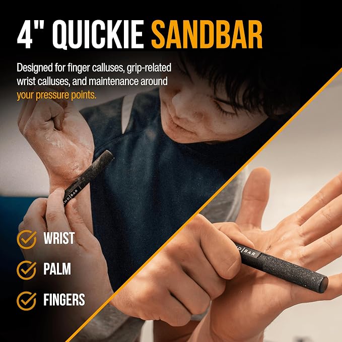 SandBar Ultimate Callus Remover Set - 4" & 8" Files with Moisturizing Salve Balm Stick - Elevating Athletes, Weightlifters & Rock Climbers for Smoother Hands & Feet - Gold (Black) (Flat Black Bundle)