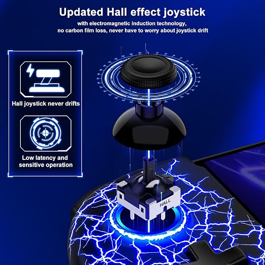 Gammeefy Switch Controller – Hall Effect Joysticks & Enhanced Grip – One Piece Switch Joypad Replacement Switch Pro Controller with 8-Color RGB Lighting, Turbo, Macros - Spider Web, 6.2"/7"