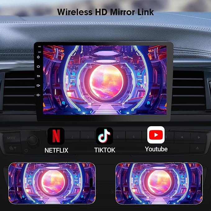 Haudio Carplay Screen for Car, 9 inch Wireless CarPlay & Android Auto,Backup Camera,Double Din Car Stereo,GPS Navigation, ZLink,Audio Receivers, Music Player (9 inch)