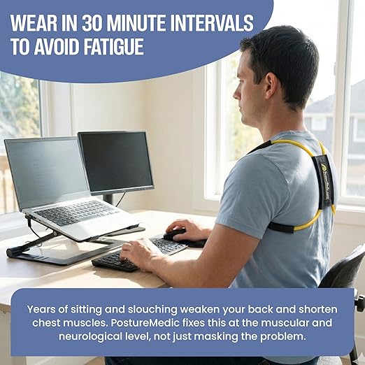 PostureMedic Original Strength Dynamic Posture Corrector for Men & Women – Active Resistance Training System for Back, Neck & Shoulder Pain Relief – Strengthen Muscles & Improve Alignment - Medium (Green)