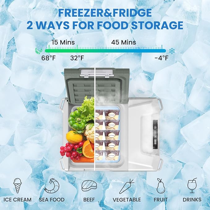 Alpicool 12 Volt Refrigerator 12V Car Fridge 10 Quart Small Car Refrigerator Portable Fridge 12/24V DC 110~240 Volt AC for Truck RV Camper SUV Portable Freezer Electric Cooler for Camping (-4℉-68℉)