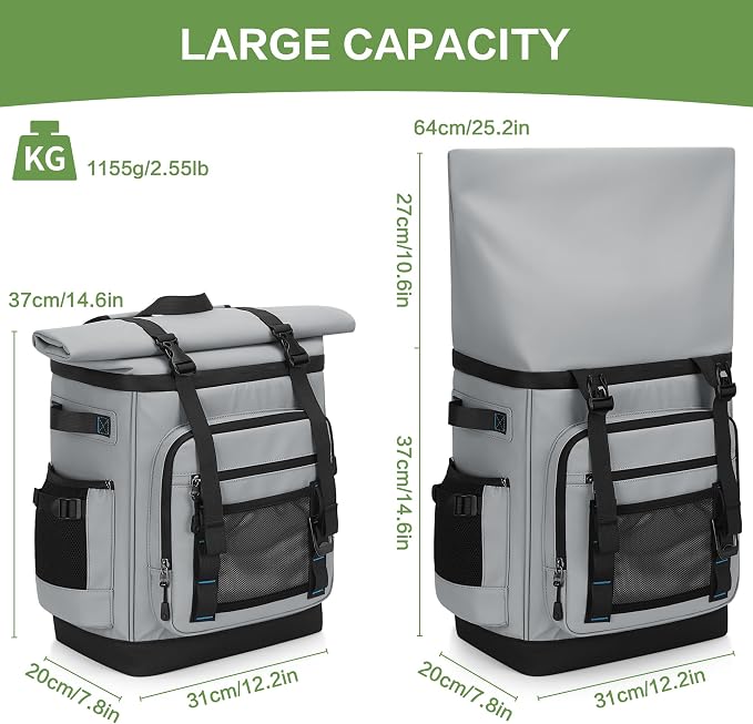 42 Can Backpack Cooler,40L Insulated Double Decker Leakproof, Waterproof Travel Cooler Backpack for Beach Camping Picnic Travel