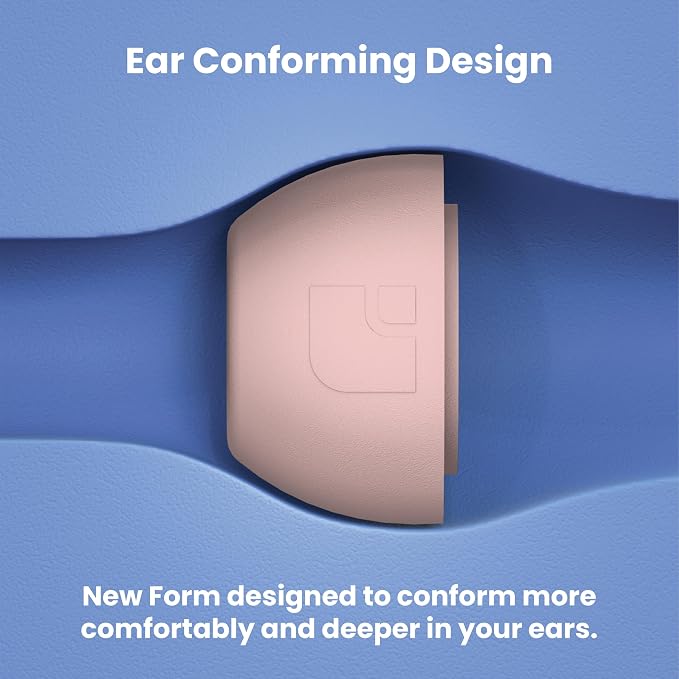 Foam Masters Ultra-Premium Memory Foam Ear Tips for AirPods Pro 1st & 2nd Gen | 3 Pairs | New Ver. | Secure Fit | Super Comfort | Better Noise Cancel | Replacement Buds (Medium, Crystal Pink)