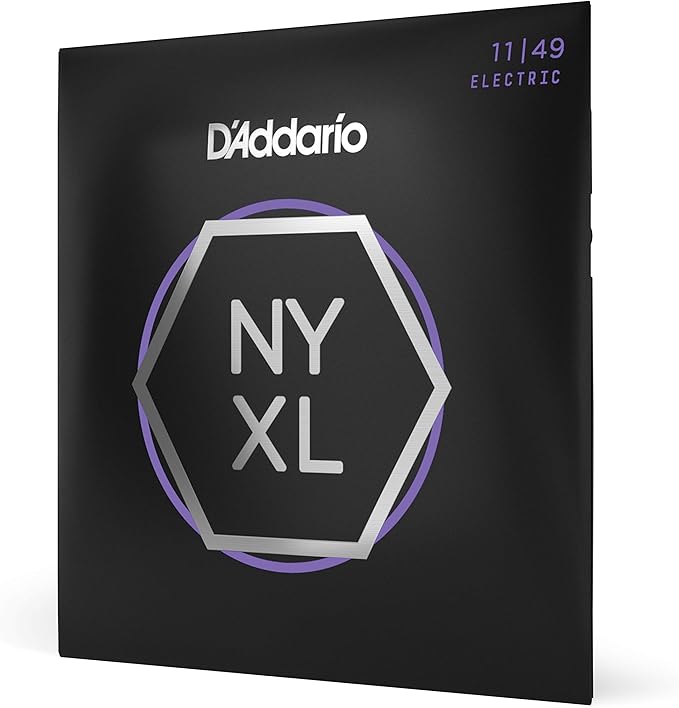 D'Addario Electric Guitar Strings, NYXL Nickel Plated, NYXL1149, Medium Gauge 11-49, 6-String Set, Pack of 1