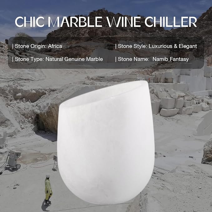 BCS Marble Wine Bottle Chiller Bucket - Versatile Wine & Champagne Chillers for Bottles - Applicable to Kitchen Utensil Holder That Also Serve as Lamp Shade