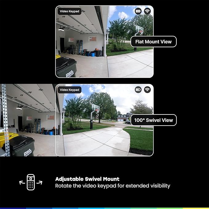 myQ Smart Garage Starter Kit: Garage Door Video Keypad + Wired Power Adapter Kit + Wi-Fi Plug-in 2K Camera, Custom PIN Codes, Wide-Angle Lens, Night Vision, 2-Way Audio, Motion Alerts and App Control