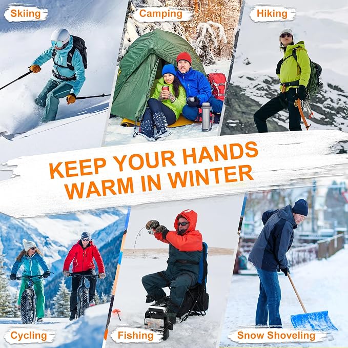 Heated Gloves 3.7V 3200mAh Heating Gloves Waterproof Windproof Hand Warmers for Skiing Hiking Hunting Fishing Snowboarding Cycling