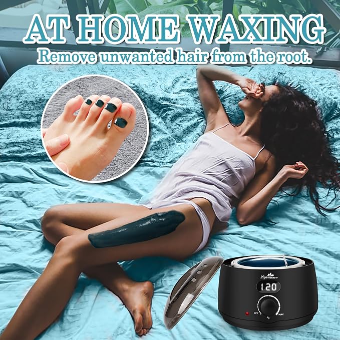 Lifestance L2 Digital Wax Warmer Machine - 500ml/14oz Fast-Heating for Hard Wax Beads, Hair Removal at Home, Professional for Brazilian, Bikini, Face, Body & Eyebrow