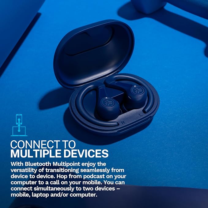 JLab, JBuds Sport ANC 4, True Wireless Earbuds, Active Noise Cancelling, Bluetooth, Multipoint Connect, Cobalt Blue