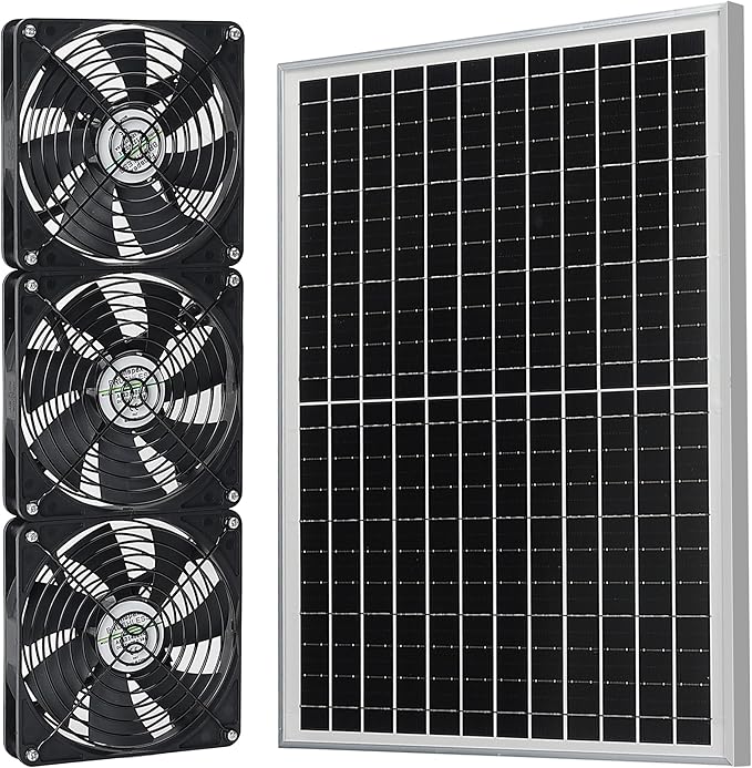 Fanspex 5.5" Solar 3 Fan Kit, IP67 Waterproofed Solar Powered Fan for Intake or Exhaust Air, Ventilation & Cooling