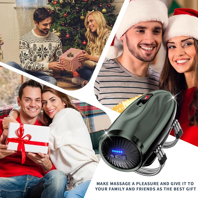 Cordless Handheld Massage,Professional Barber Cordless Handheld Massager,5-Speed Adjustment Button,5massage Modes,Neck/Legs/Hand Massage，2600AMH USB Charge (Green)