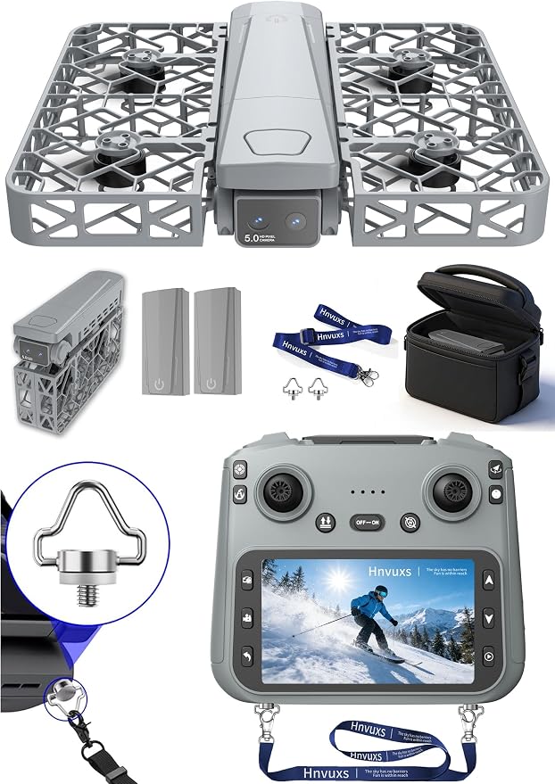 Foldable Mini Drone with 2K Camera and 4.5 Inch Screen, Portable Pocket Quadcopter for Adults and Kids, Follow Me Mode, One-Key Takeoff, Propeller Guards
