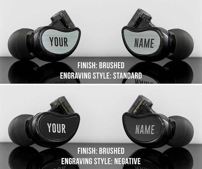 MEE audio Personalized M6 PRO in Ear Monitor Headphones for Musicians w/Engraved Metal Faceplates: Choose an Artwork and/or Add Custom Text, Noise Isolating Professional Earbuds w/Replaceable Cables