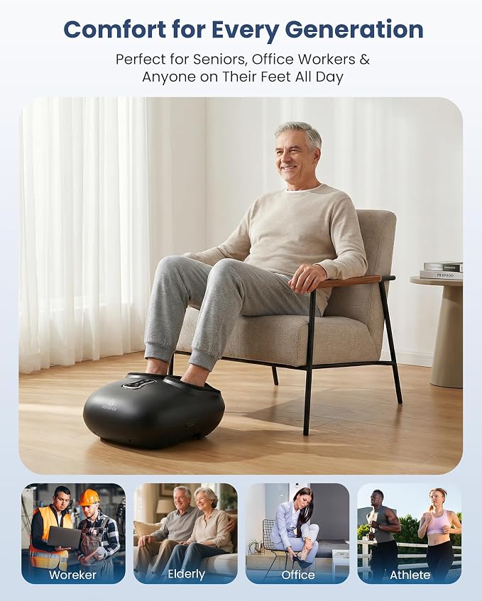 COMFIER [2026 Fathers Day Gift for Men,Shiatsu Foot Massager with Fast Heat,Kneading Rolling Compression,Extra Vibration, FSA Eligible HSA Store, Plantar Fasciitis,Neuropathy Pain, Bigger Size 13IN