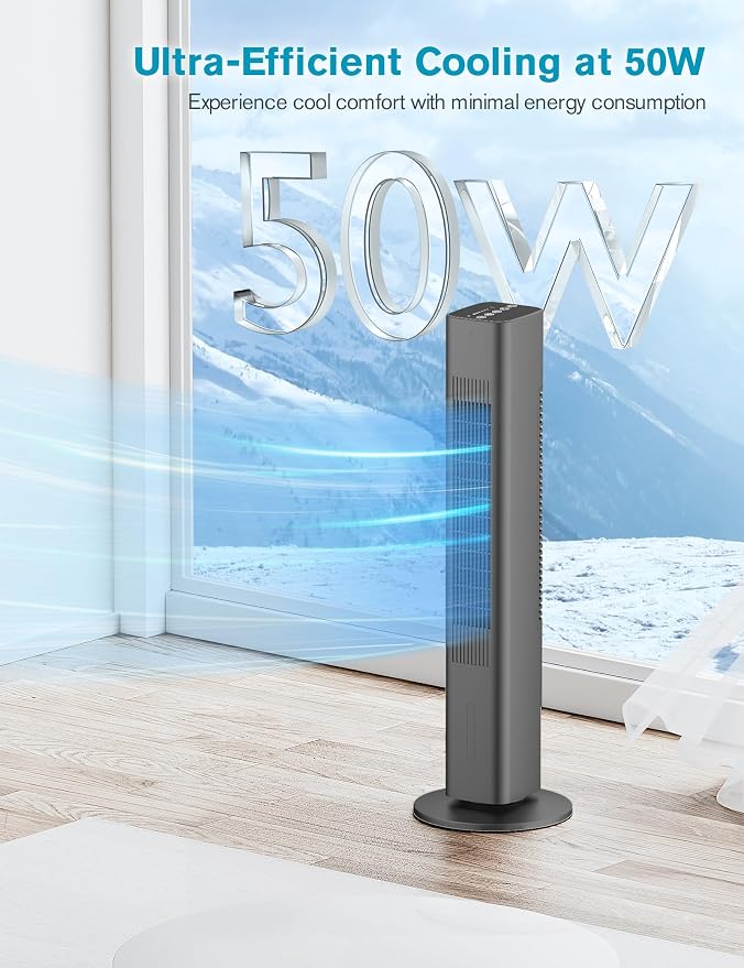 Windowless Portable Air Conditioners, 35" Evaporative Air Cooler w/1.2L Water Tank, 3 Ice Packs, 7H Timer, 60° Swing, No Hose No Window Needed, 3-IN-1 Portable AC Unit for Room Bedroom, Black-1
